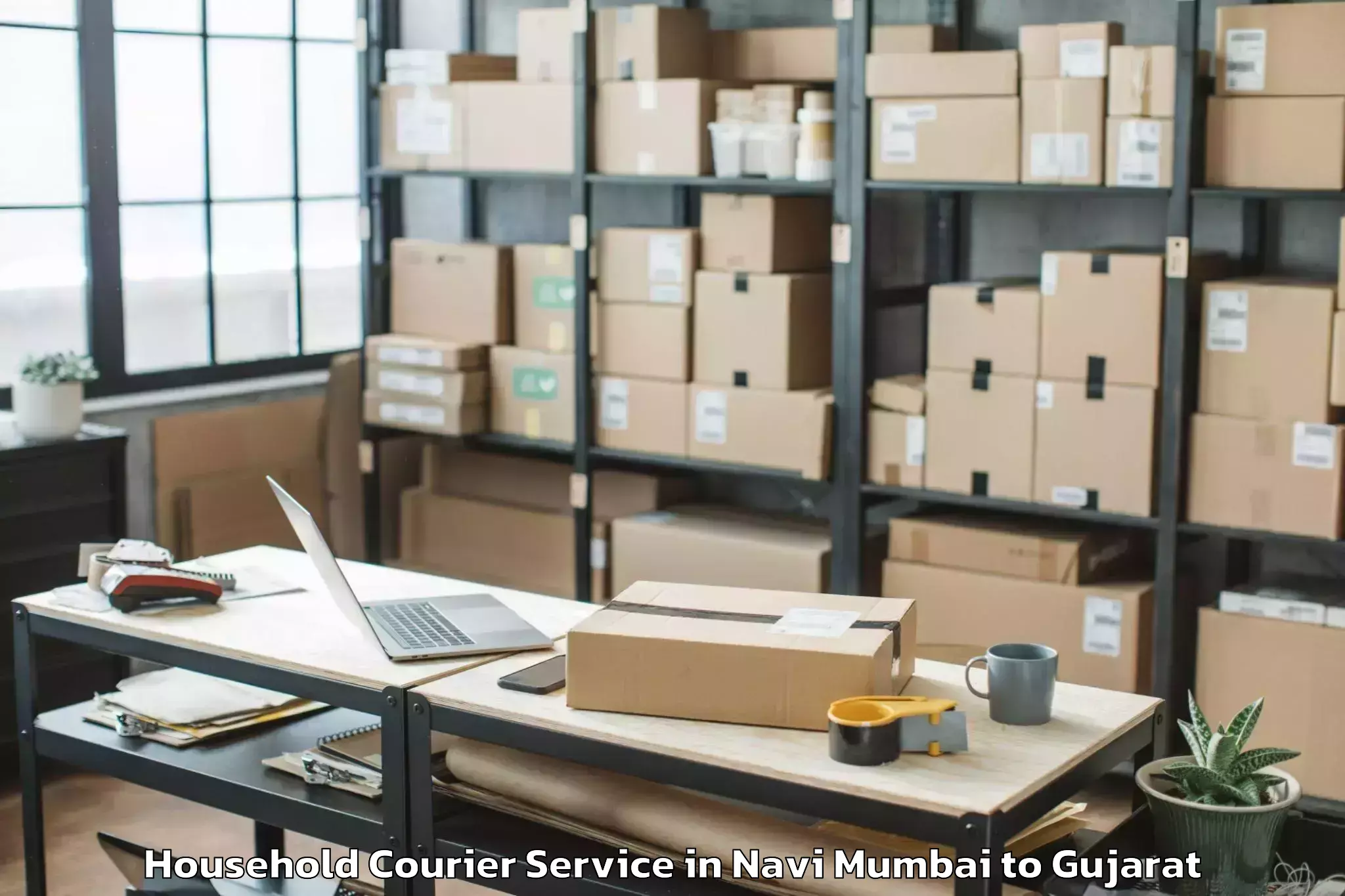 Quality Navi Mumbai to Khambhalia Household Courier